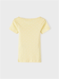 Lil Atelier Hulmønster T-shirt Rachello Double Cream